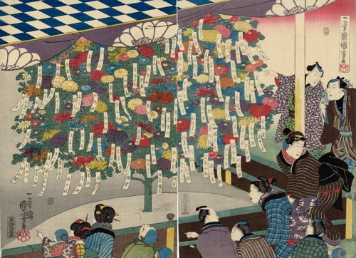 Утагава Куниёси. 100 сортов хризантем, привитые вместе