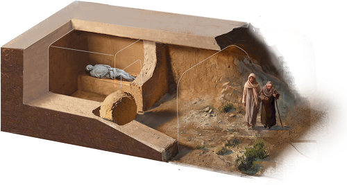 Иудейская погребальная камера в пещере. Реконструкция