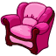 Предметы интерьера: Розовое кожаное кресло