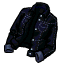 Одежда: Чёрная джинсовая куртка с отворотами
