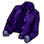 Одежда: Фиолетовая джинсовая куртка с отворотами
