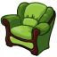 Яблочно-зелёное кожаное кресло