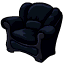 Угольно-чёрное кожаное кресло