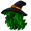 Внешность: Чёрная ведьминская шляпа